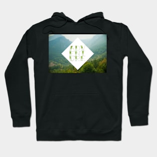 Mountain view and word Adventure made with tattoo font Hoodie